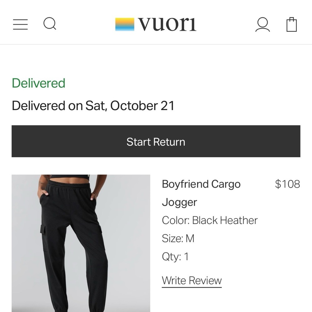 Like new Vuori boyfriend cargo jogger in soft dream fabric